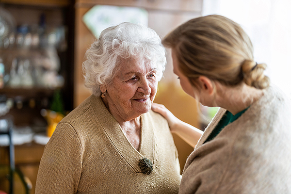 The helping hand of a hospice chaplain