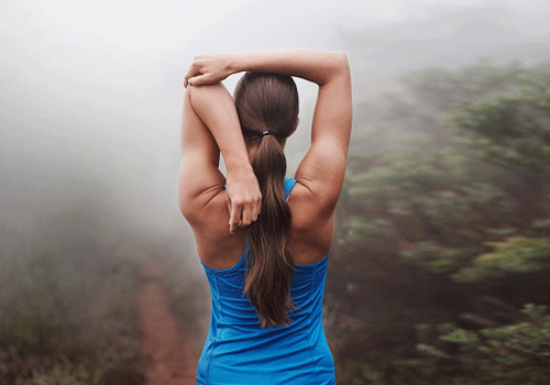 Woman stretching