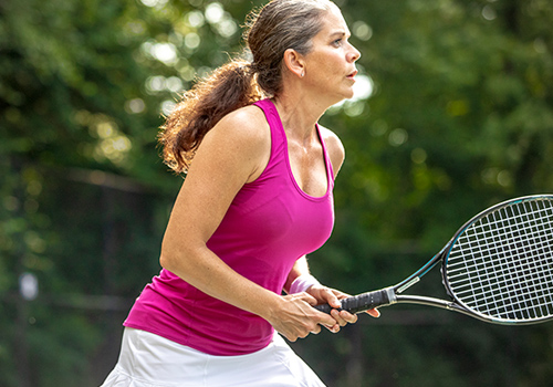 Woman playing tennis