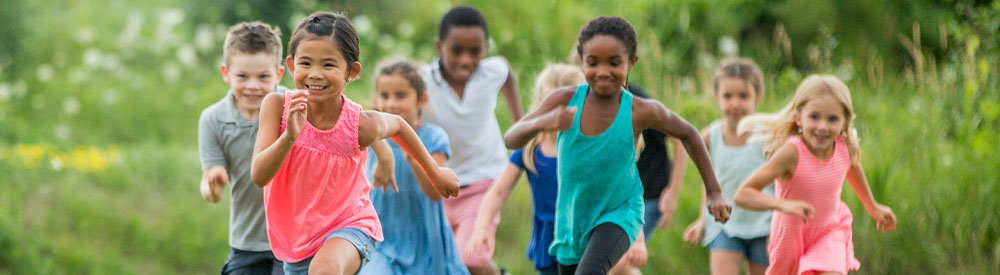 Children running outside