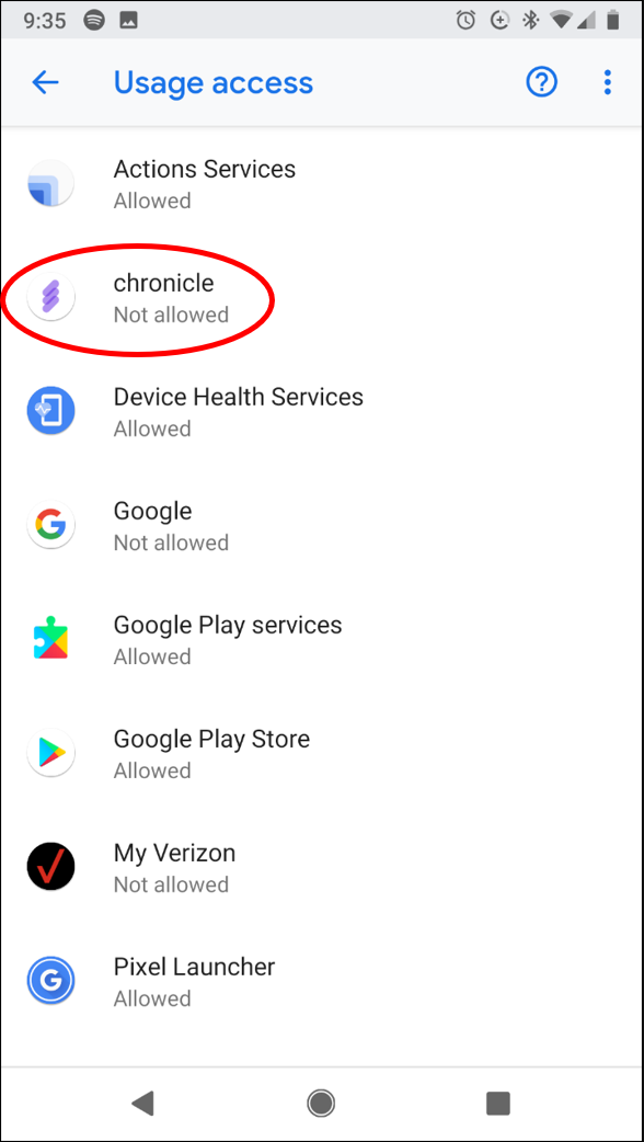 chronicle usage access