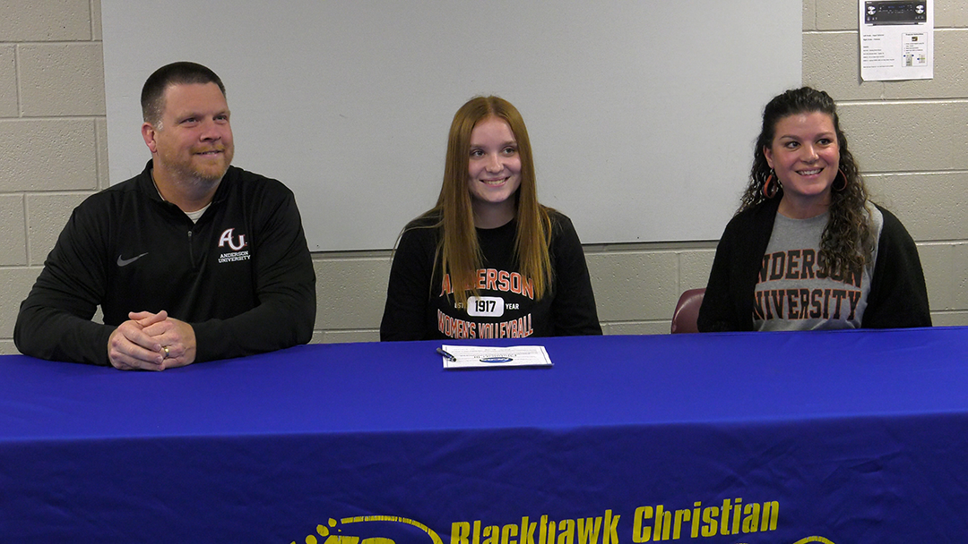 Blackhawk Christian's Brandt signs with Anderson volleyball