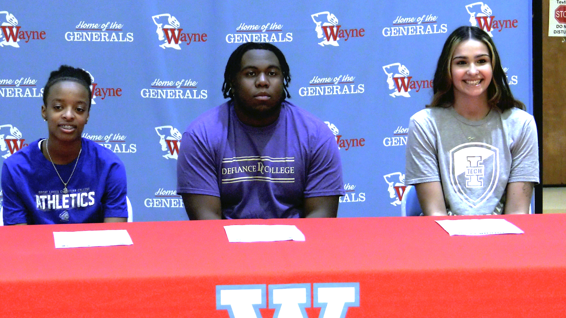Wayne holds signing day for three student-athletes